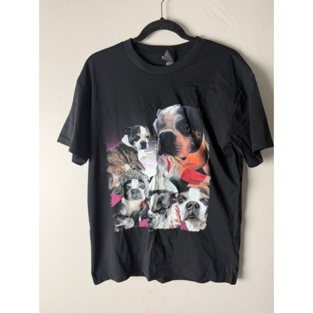 Threadheads Boston Terrier Dog Graphic T-Shirt Mens Small Black Short Sleeve Tee